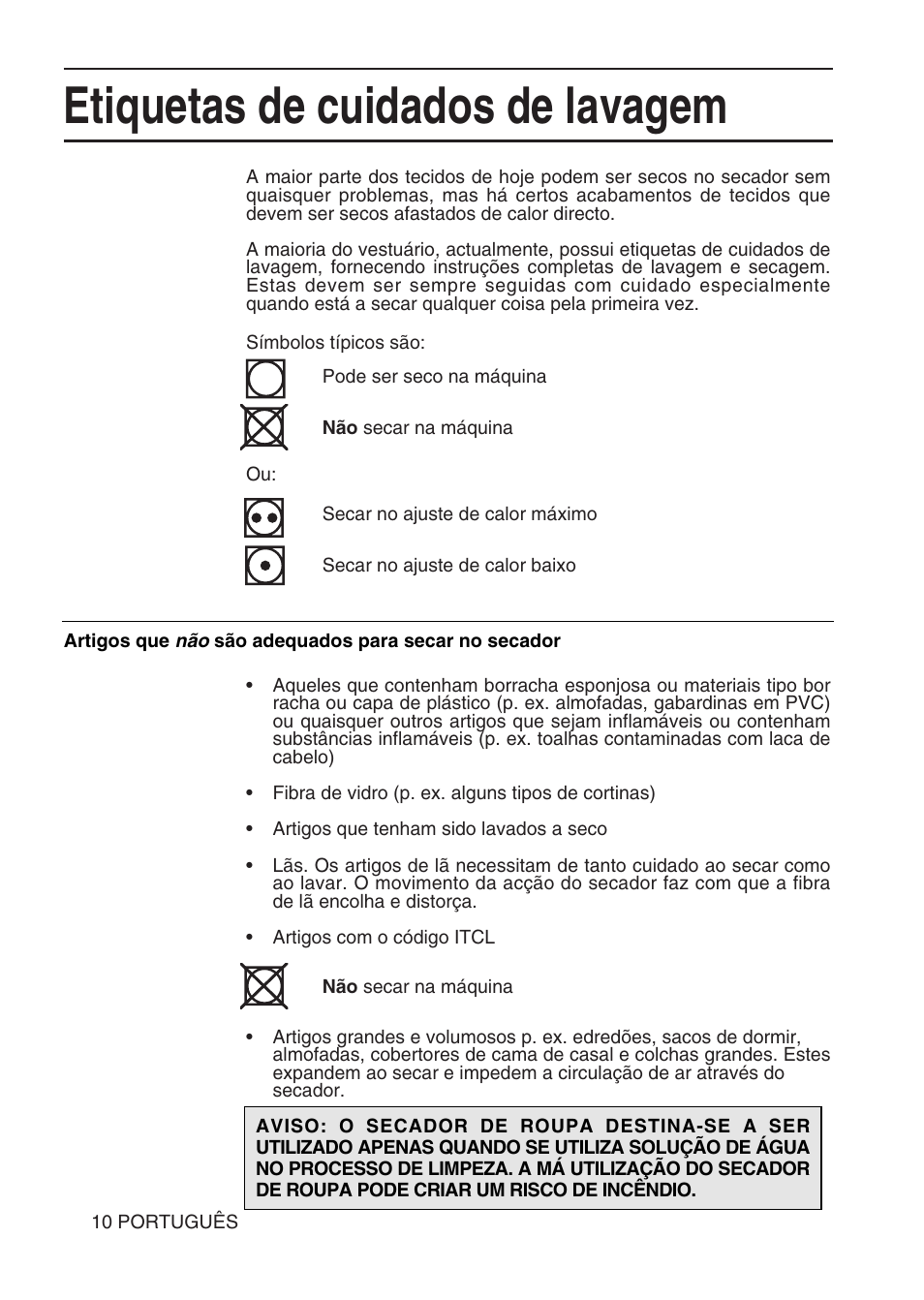 Etiquetas de cuidados de lavagem | Hotpoint TL64 User Manual | Page 83 / 114