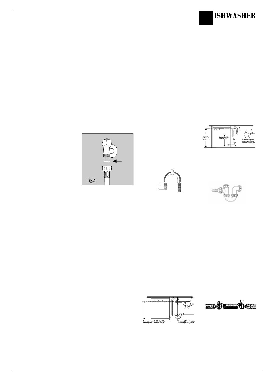 Installation, Ishwasher | Hotpoint BFI62 User Manual | Page 7 / 20