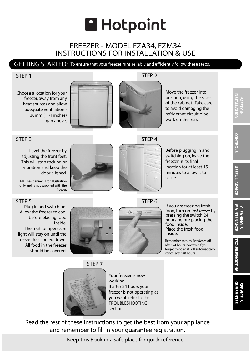 Hotpoint FZA34 User Manual | 20 pages