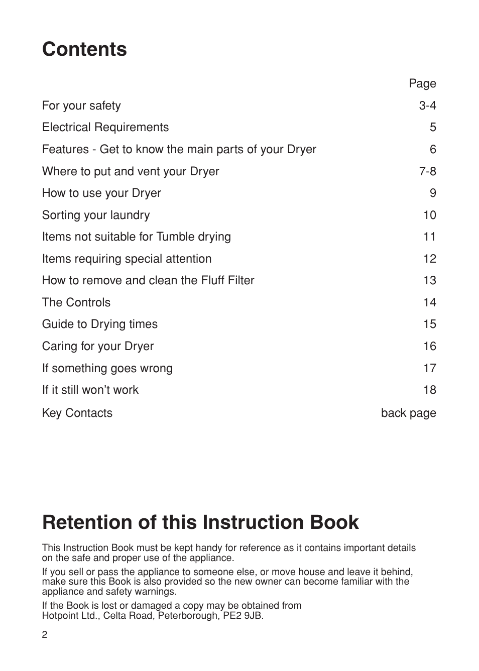 Hotpoint TDL15 User Manual | Page 2 / 20