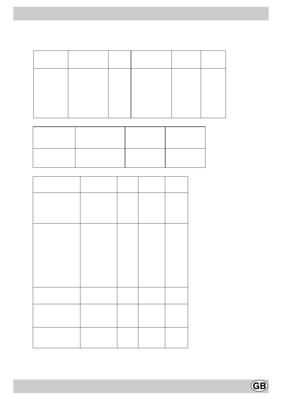 Cooking chart | Hotpoint EG900X User Manual | Page 10 / 20