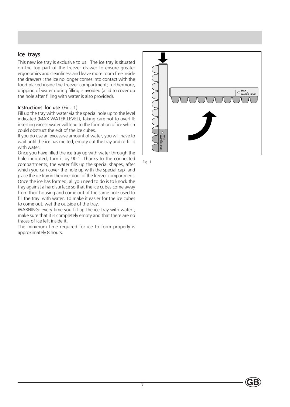 Ice trays | Hotpoint HZ201 User Manual | Page 7 / 16