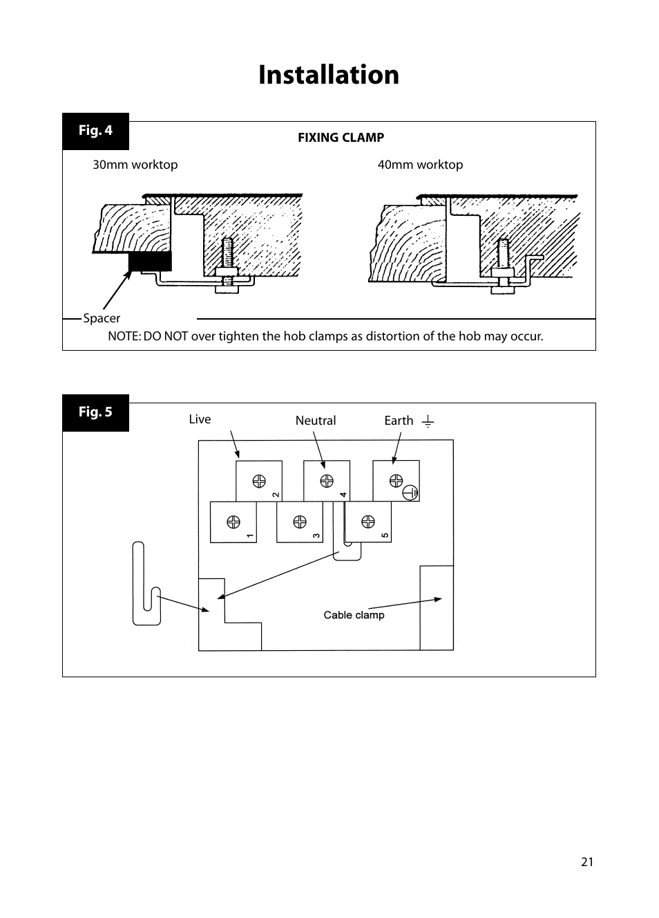 Installation | Hotpoint BE82 User Manual | Page 21 / 24