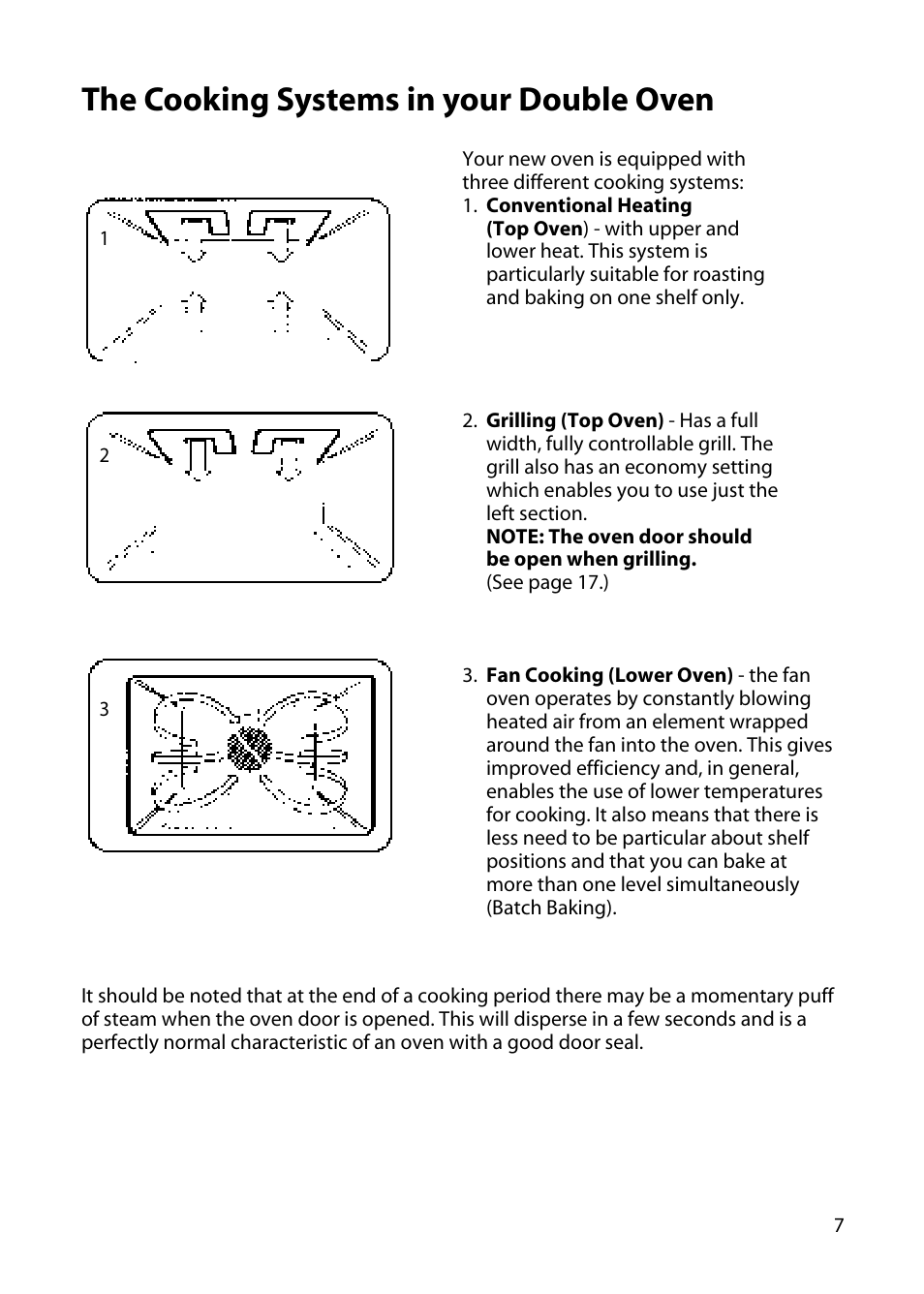 The cooking systems in your double oven | Hotpoint DY46 BD42 BD32 User Manual | Page 7 / 40