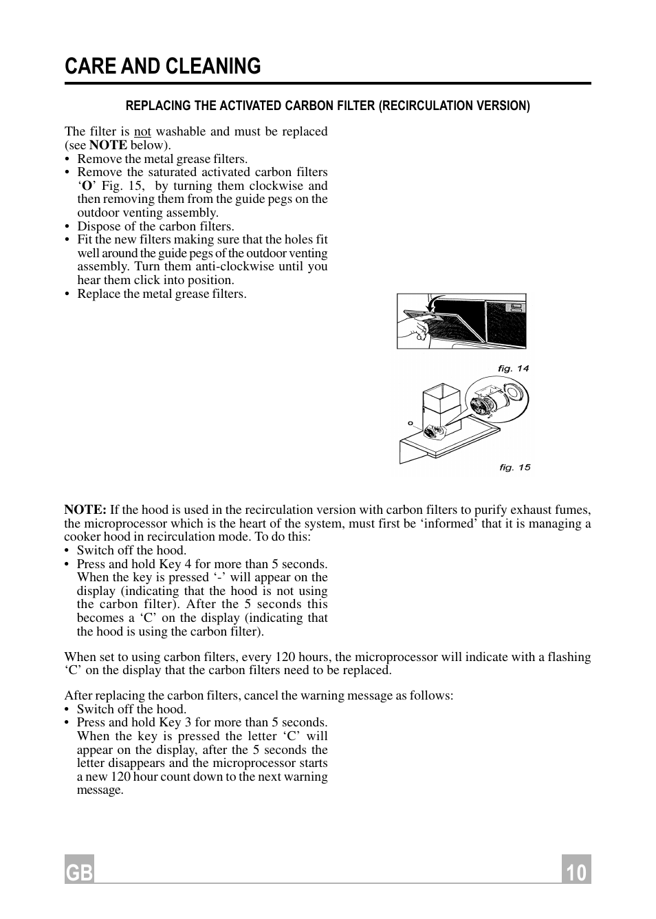 10 gb care and cleaning | Hotpoint HX901X User Manual | Page 10 / 16