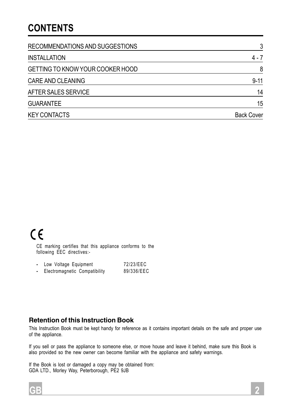 Gb 2 contents | Hotpoint HX901X User Manual | Page 2 / 16