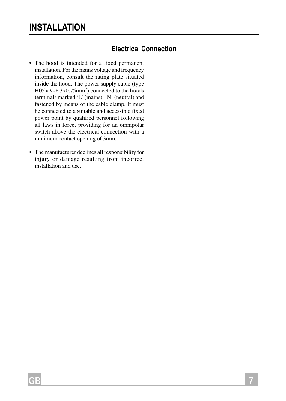 7gb installation | Hotpoint HX901X User Manual | Page 7 / 16