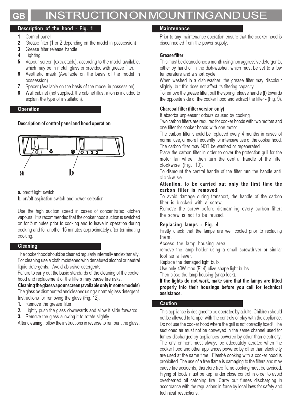 Instruction on mounting and use | Hotpoint LI2JEA User Manual | Page 7 / 12