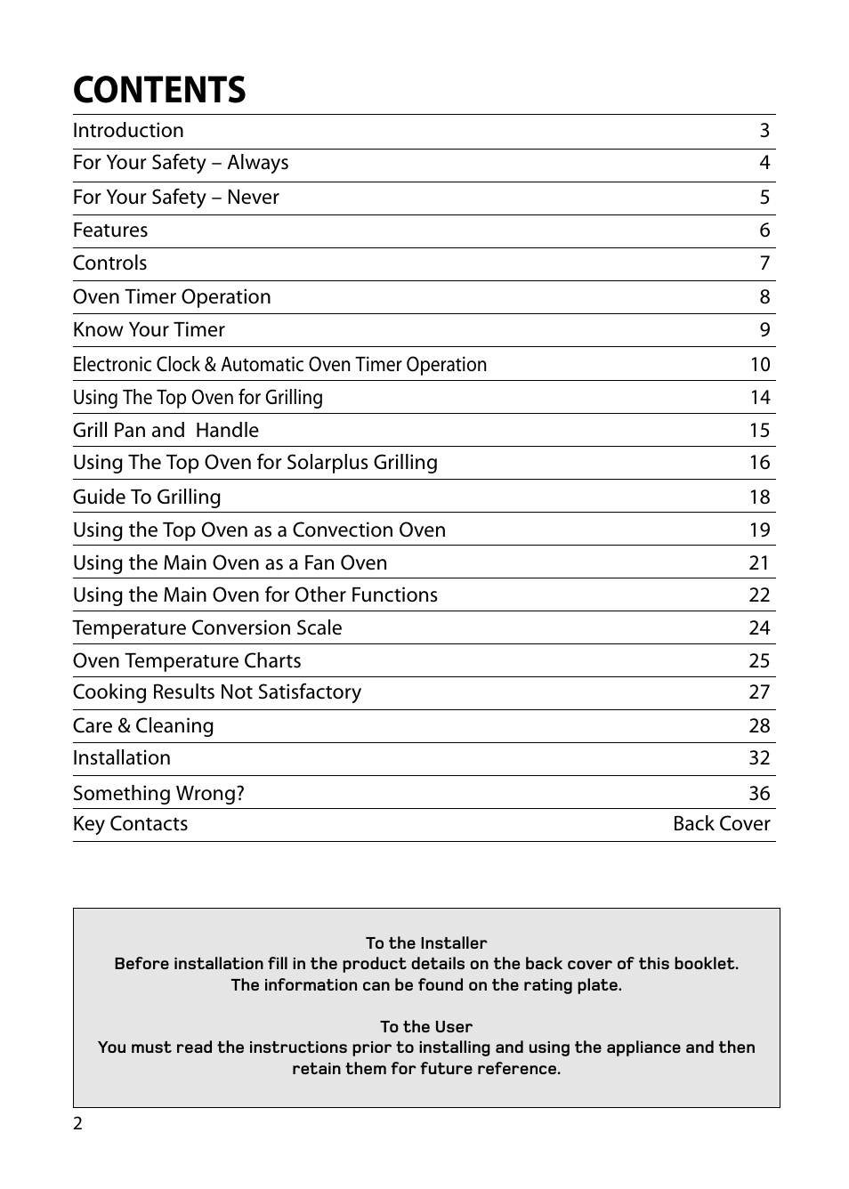 Hotpoint BU82 BU72 BU71 User Manual | Page 2 / 40