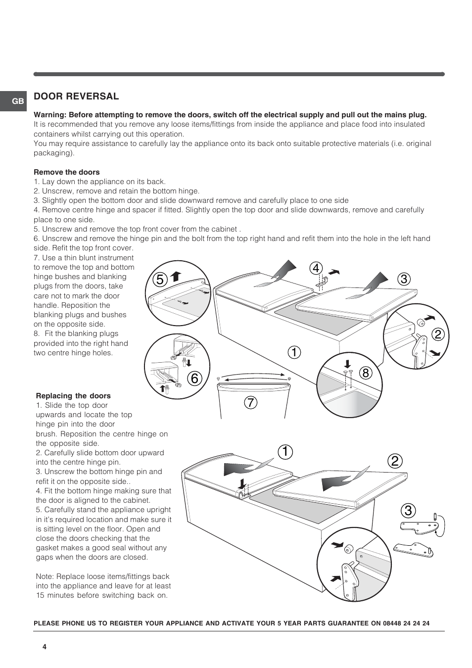 Hotpoint REFRIGERATOR/FREEZER COMBINATION RFA52 User Manual | Page 4 / 12