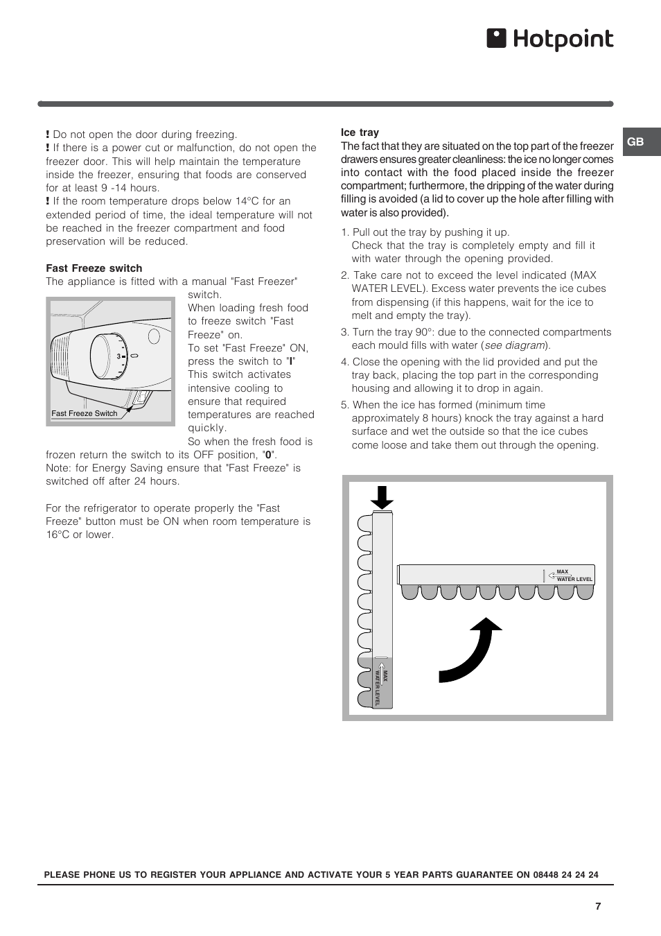 Hotpoint REFRIGERATOR/FREEZER COMBINATION RFA52 User Manual | Page 7 / 12