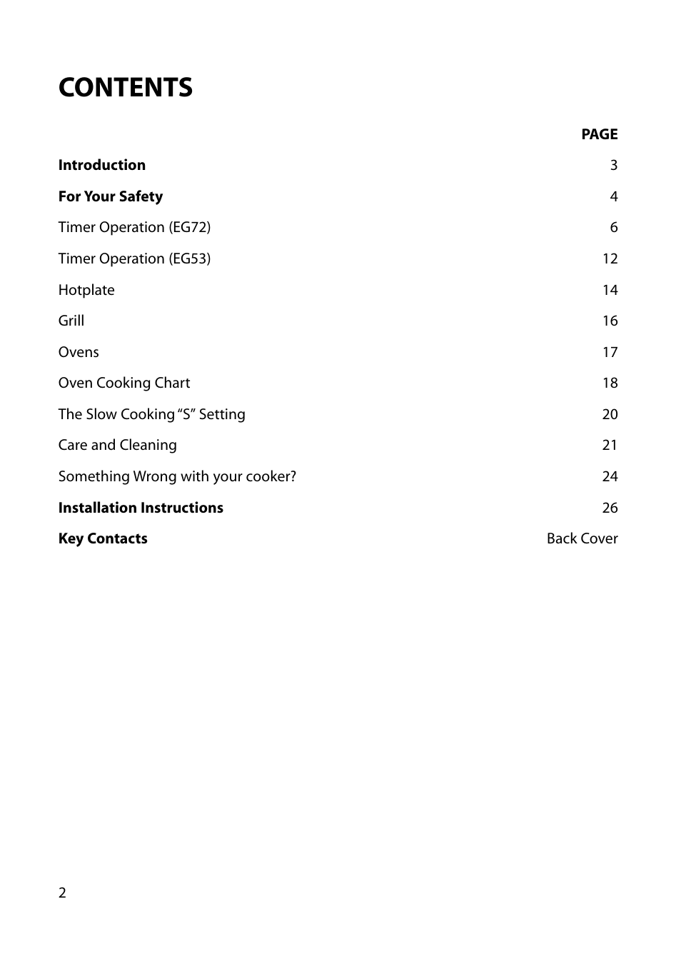 Hotpoint EG53 User Manual | Page 2 / 32