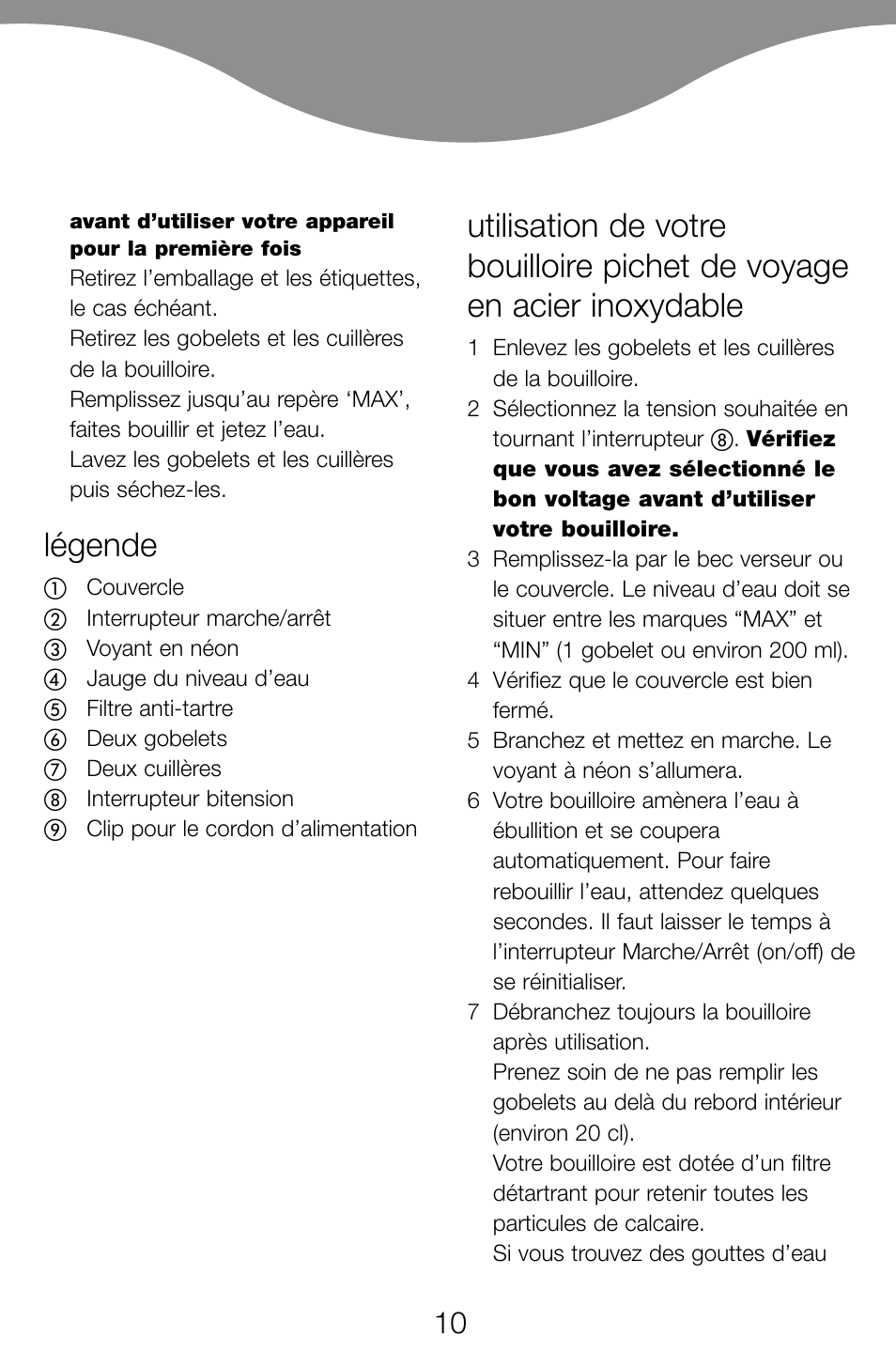 Légende | Kenwood JK60 User Manual | Page 13 / 72