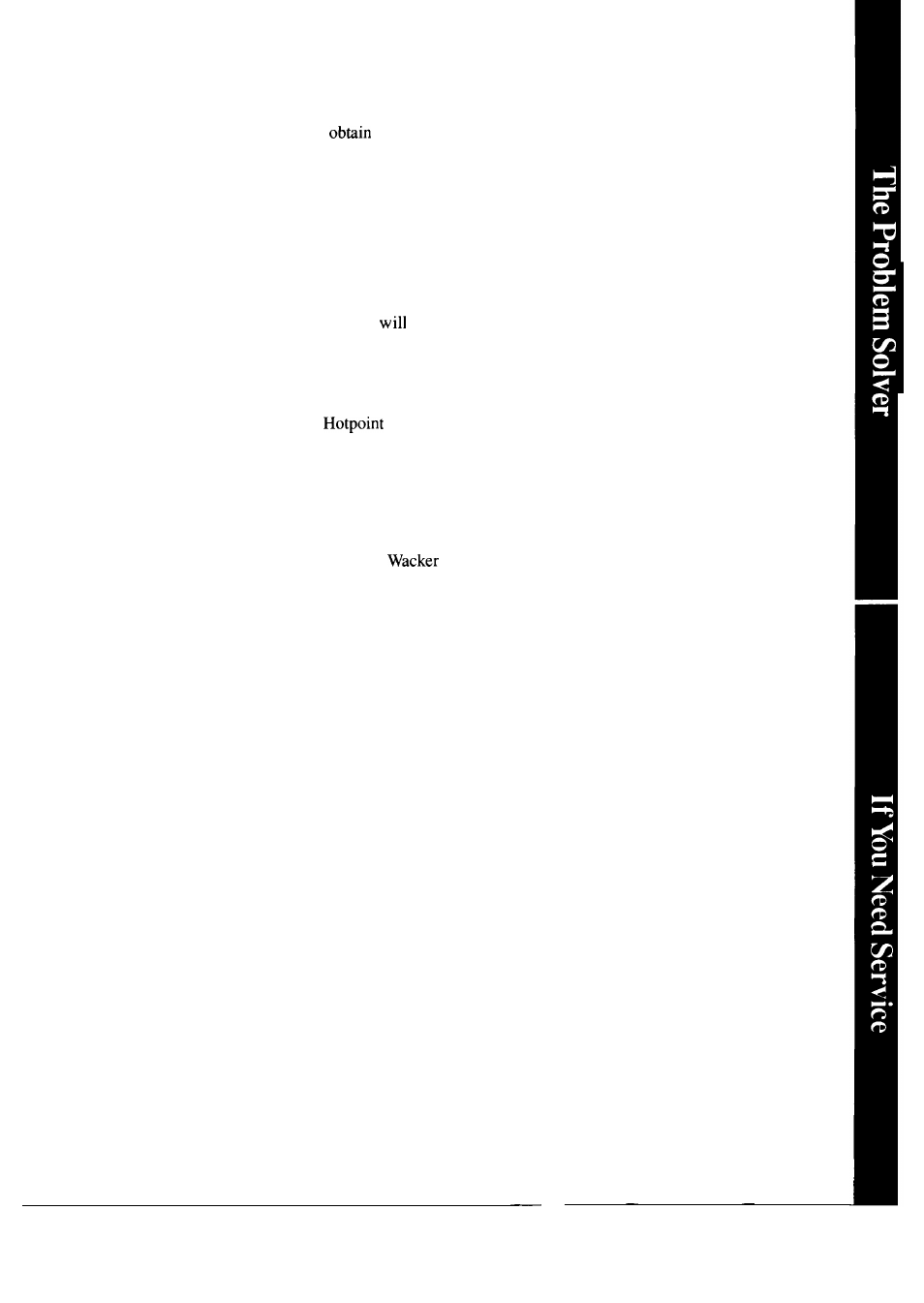 Air gap, Repair service, If you need service | Hotpoint HDA797K User Manual | Page 15 / 16