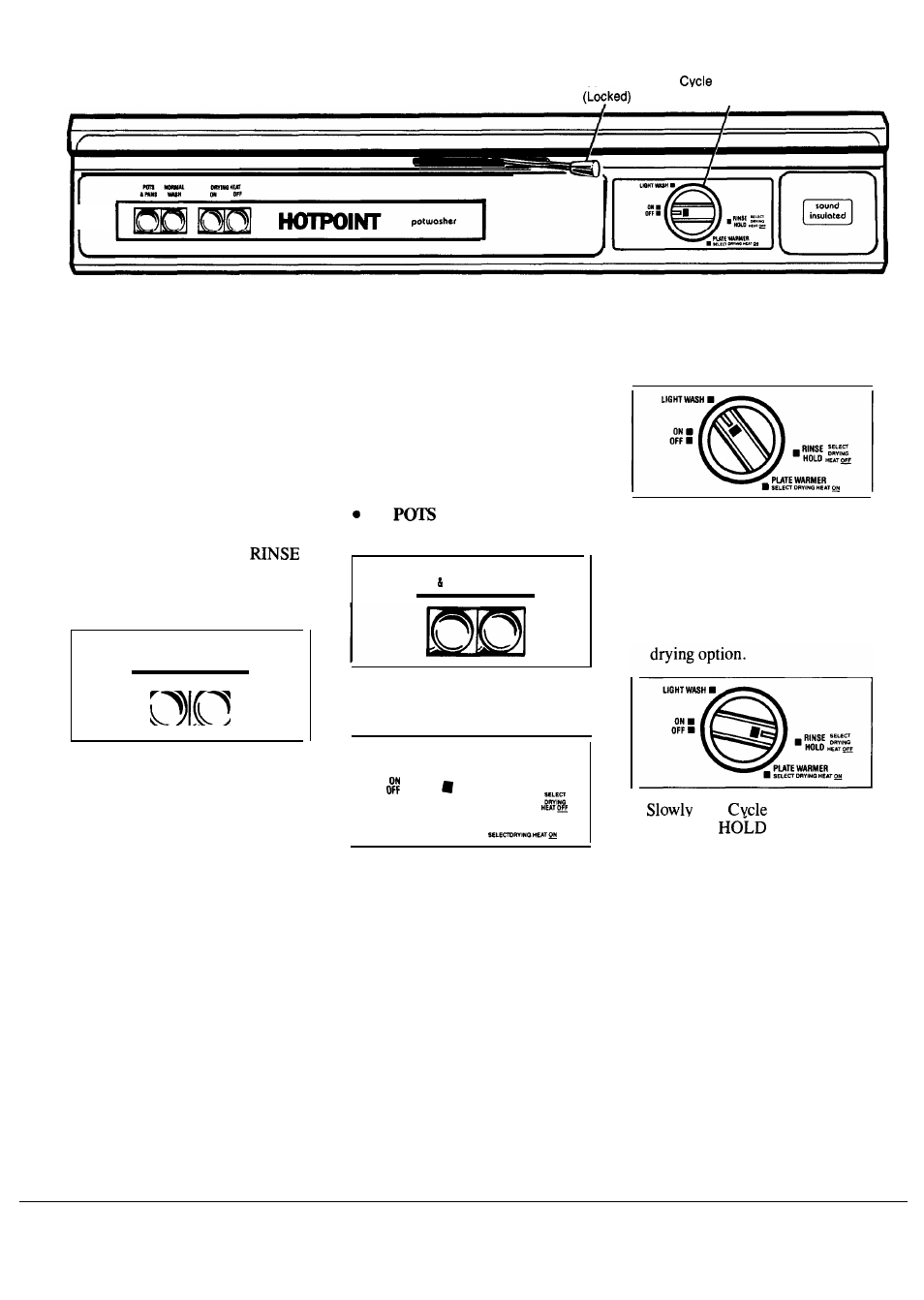 Cycle features, Door latch, Operating guide | Drying options, How to operate your dishwasher | Hotpoint HDA797K User Manual | Page 4 / 16