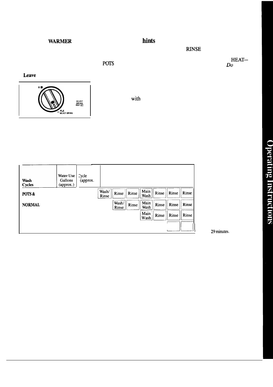 Cycle selection, Plate warmer, What happens in each cycle | Hotpoint HDA797K User Manual | Page 5 / 16