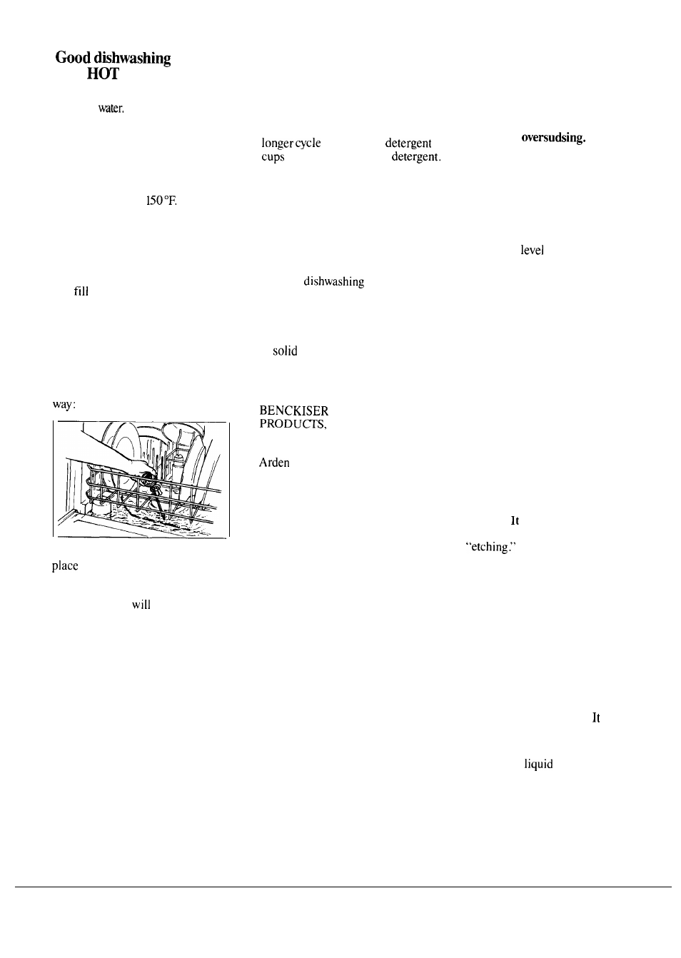 Detergent, detergent guide 6, 7, Rinse agent, Water temperature | Starts, With, Help prevent spotting with a rinse agent, How to choose and use the right detergent | Hotpoint HDA797K User Manual | Page 6 / 16