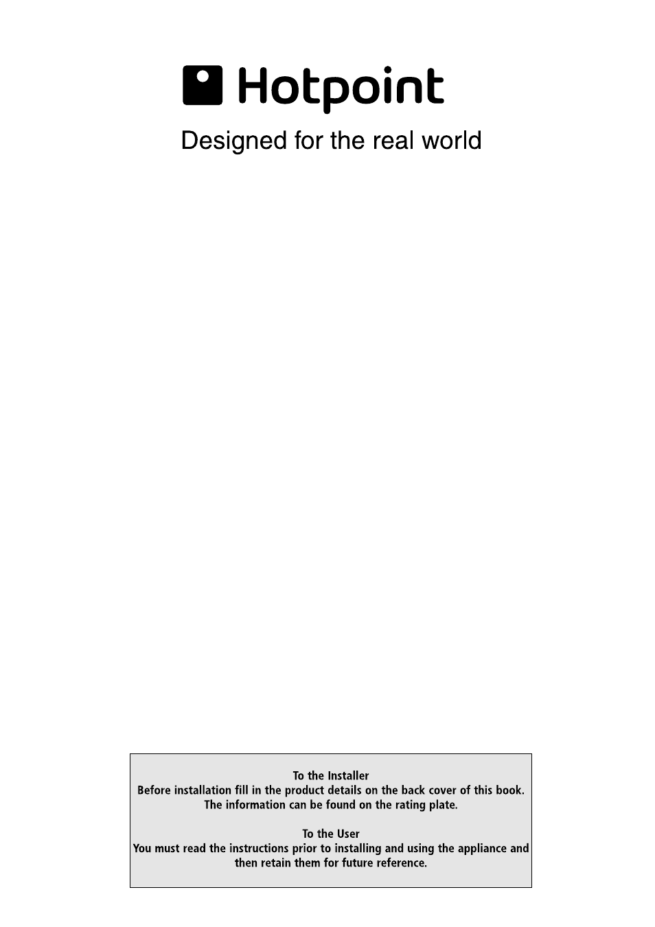 Hotpoint BFV620 User Manual | 20 pages