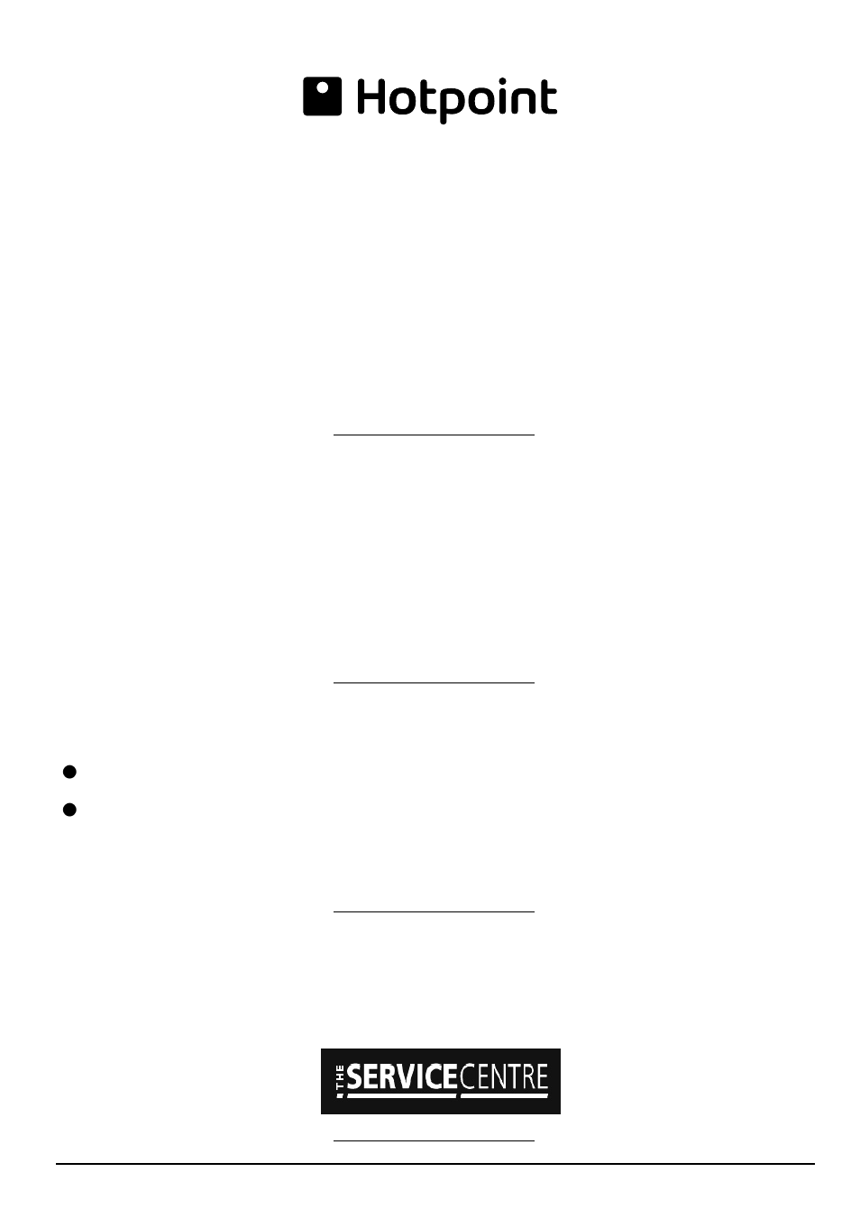 After sales service | Hotpoint BFV620 User Manual | Page 16 / 20