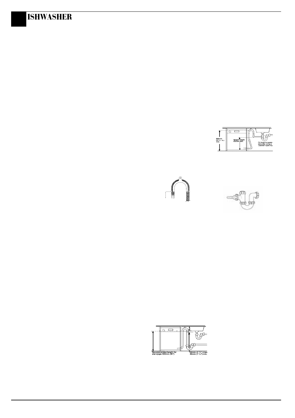 Installation, Ishwasher | Hotpoint BFV620 User Manual | Page 6 / 20
