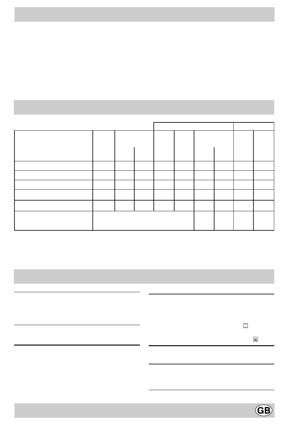 Burner and nozzle specifications, Instructions for installation, Technical specifications | Hotpoint EG600P User Manual | Page 5 / 20