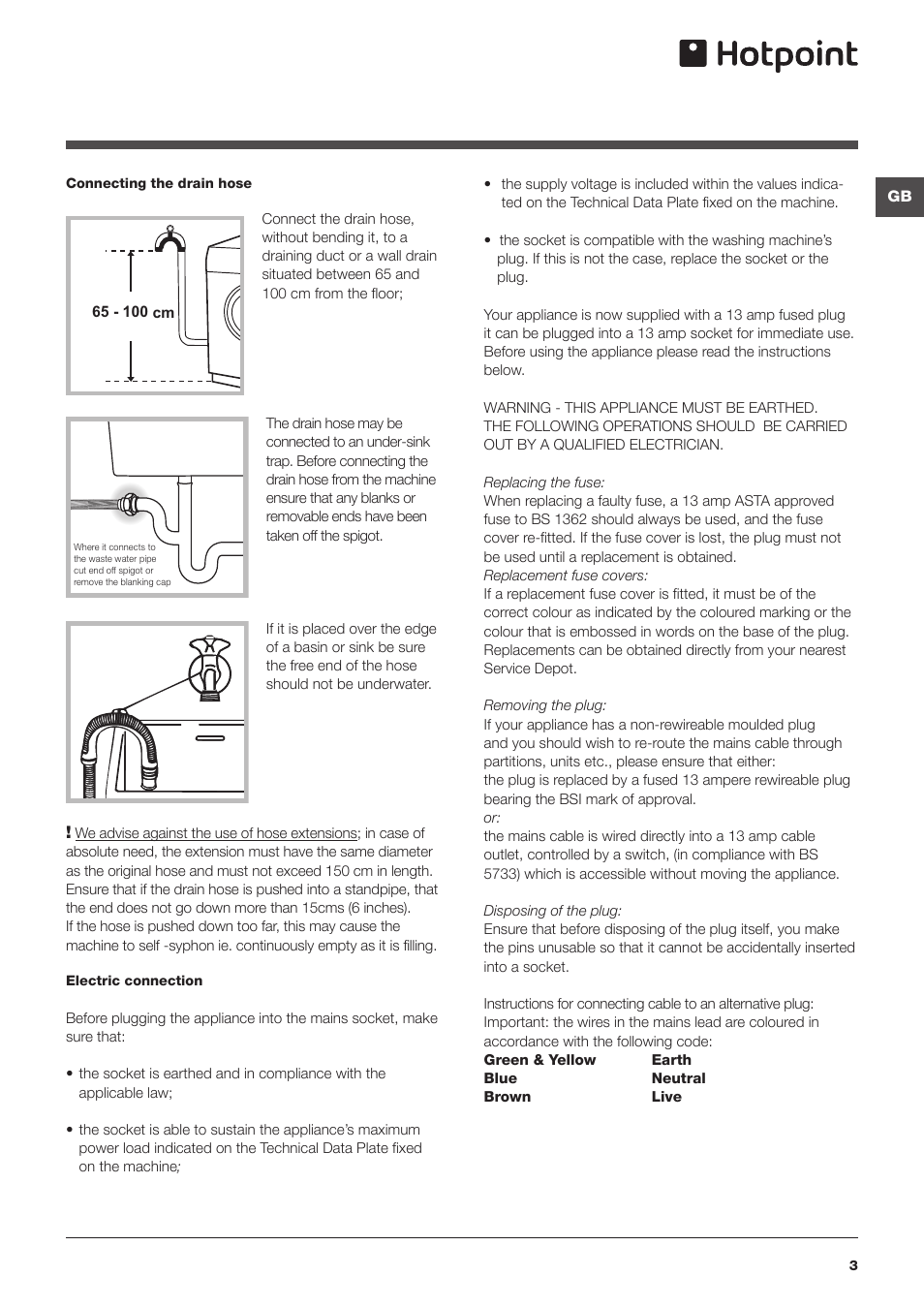 Hotpoint WMPF User Manual | Page 3 / 16