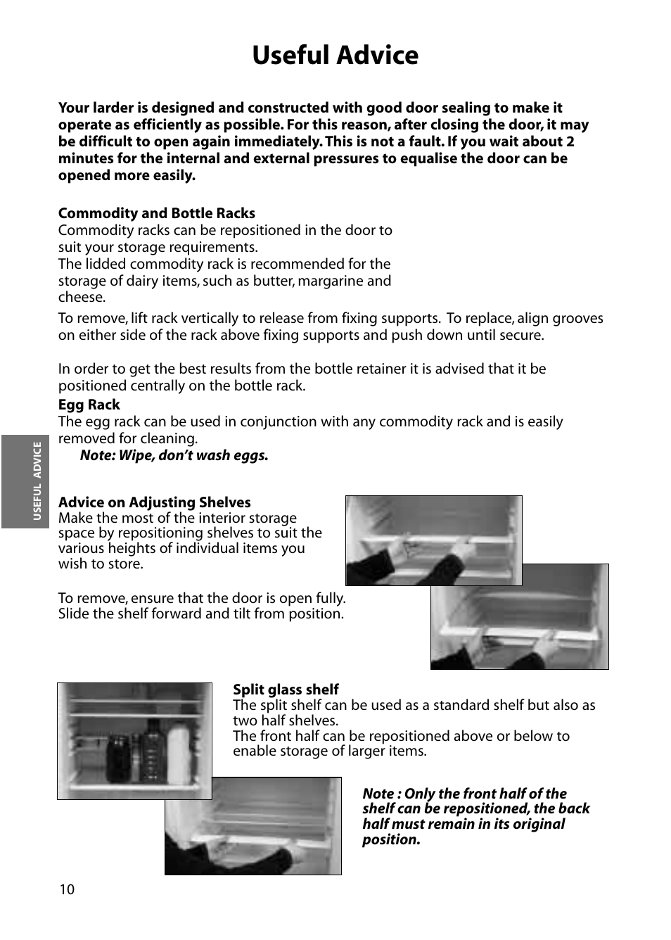 Useful advice | Hotpoint RLA84 User Manual | Page 10 / 20