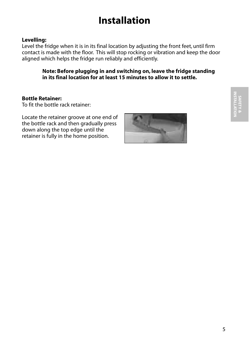 Installation | Hotpoint RLA84 User Manual | Page 5 / 20