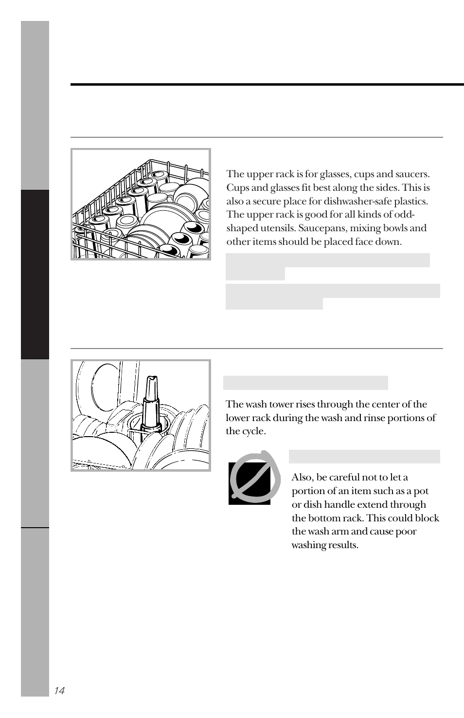 Loading the dishwasher racks, Loading the dishwasher racks , 15 | Hotpoint HDA3430 User Manual | Page 14 / 32