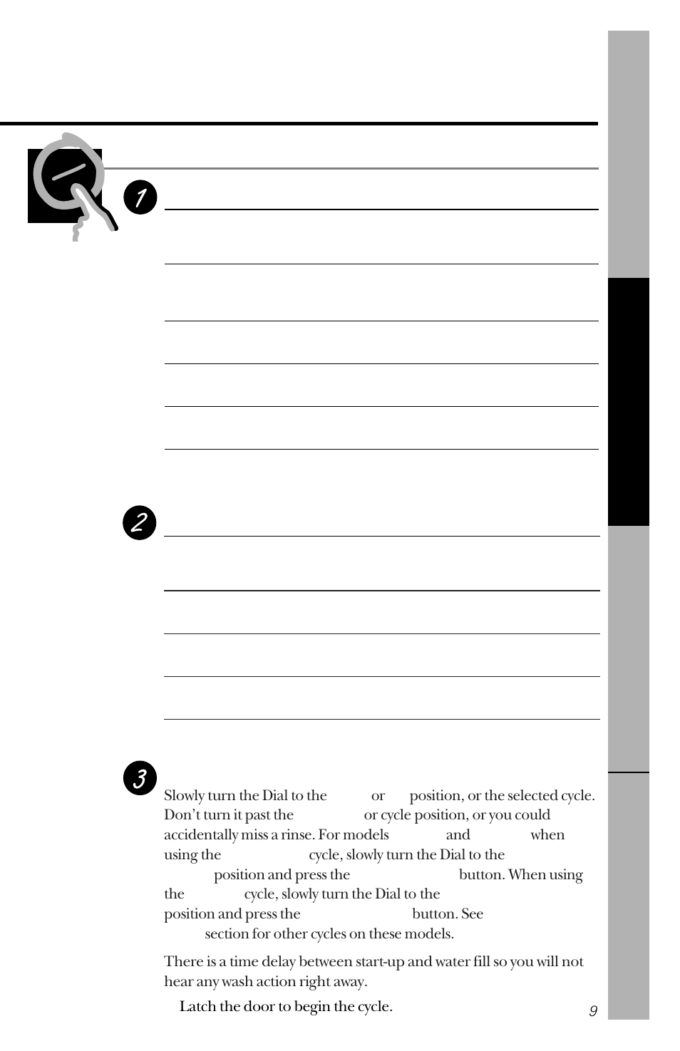 Control settings, Energy options, Cycles | Start | Hotpoint HDA3430 User Manual | Page 9 / 32