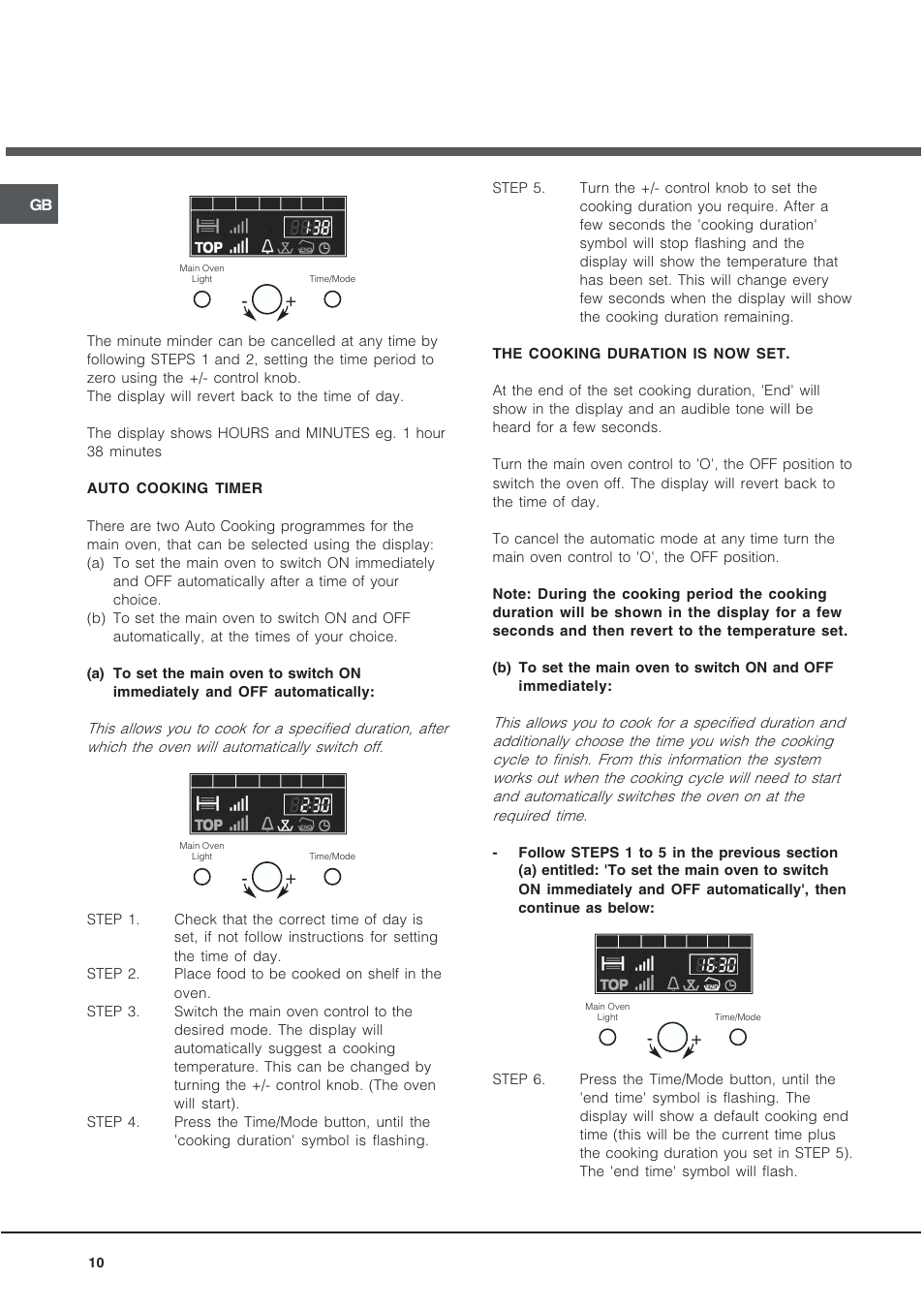 Hotpoint EG94 User Manual | Page 10 / 32