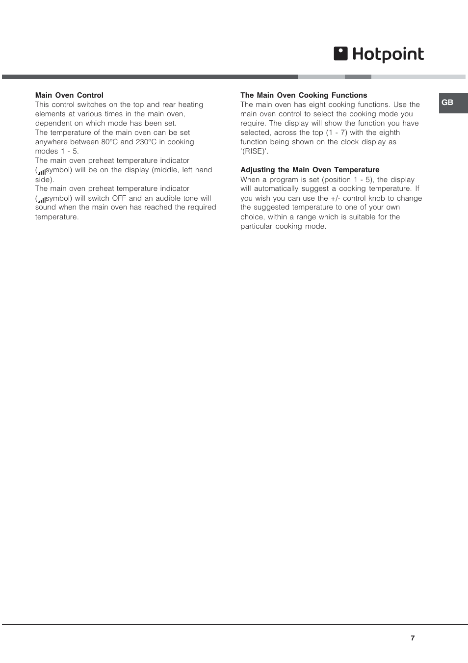 Hotpoint EG94 User Manual | Page 7 / 32