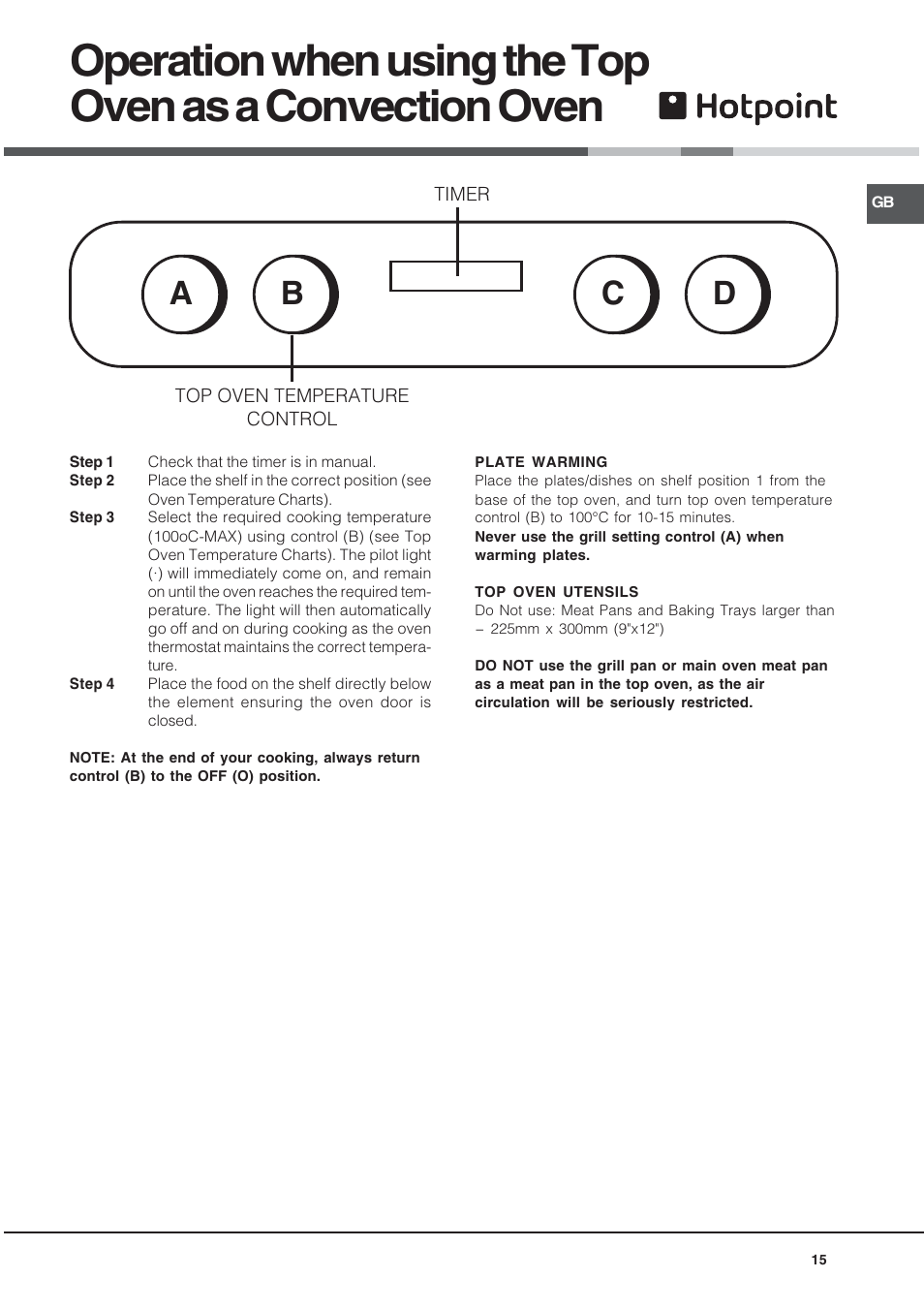 Ab c d | Hotpoint BD52B/2 User Manual | Page 15 / 44