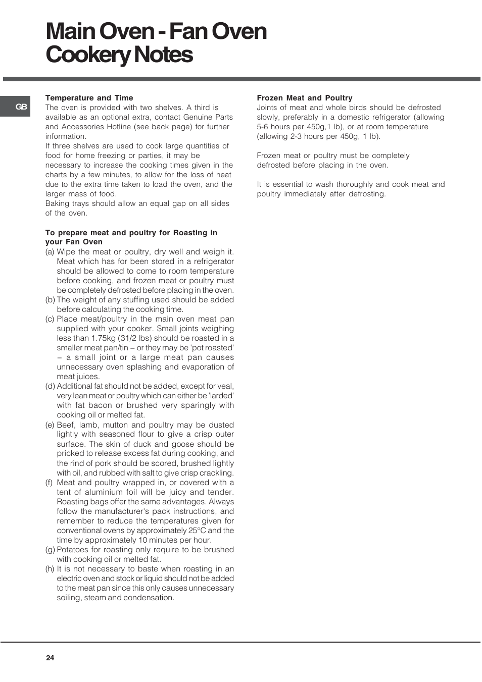 Hotpoint BD52B/2 User Manual | Page 24 / 44