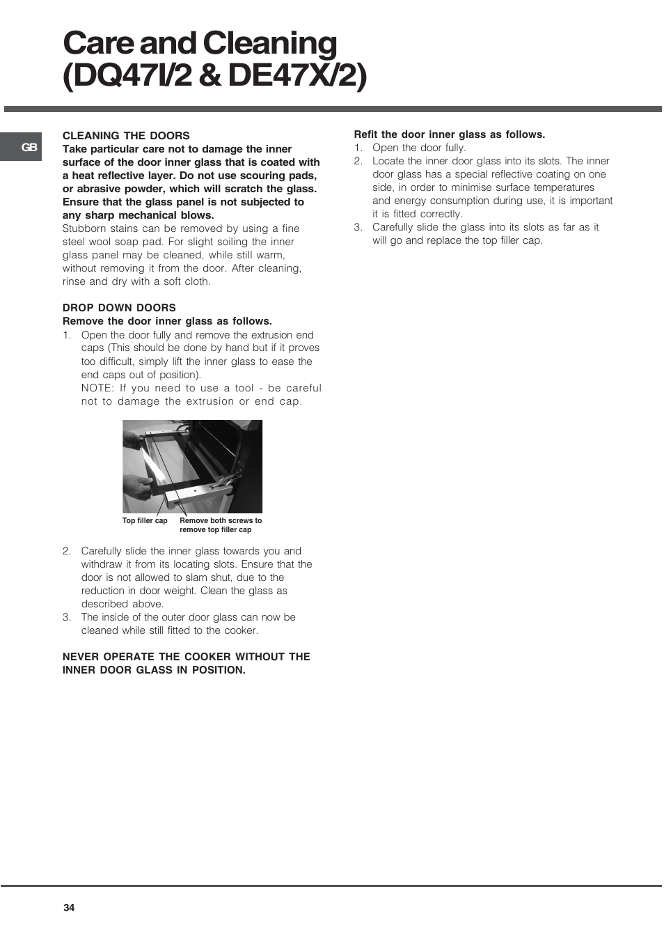 Hotpoint BD52B/2 User Manual | Page 34 / 44