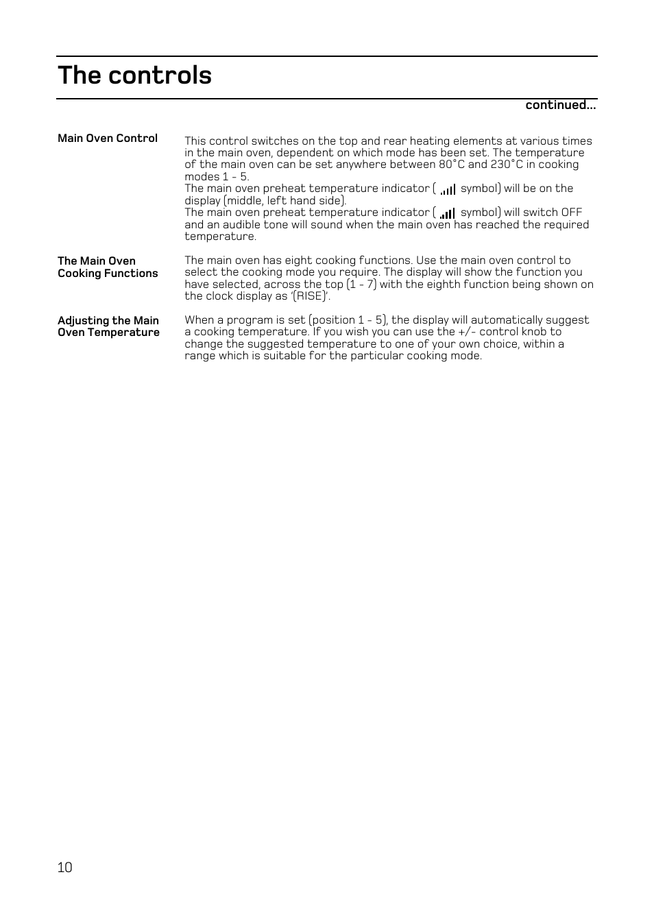The controls | Hotpoint EW84 User Manual | Page 10 / 36