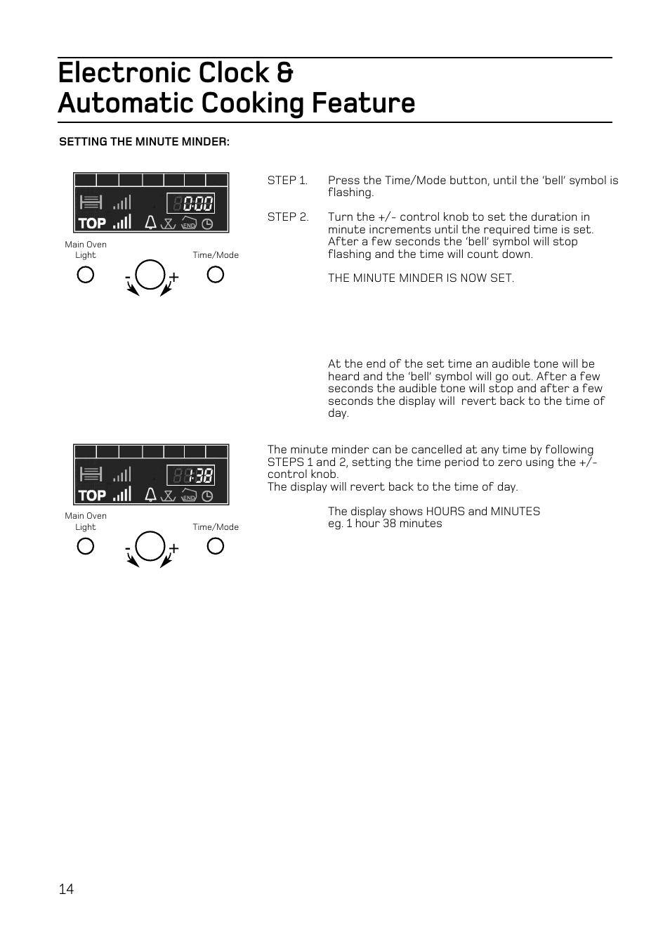 Electronic clock & automatic cooking feature | Hotpoint EW84 User Manual | Page 14 / 36