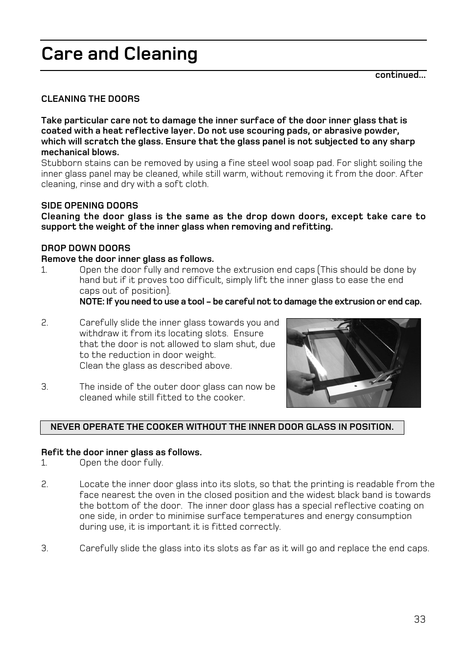 Care and cleaning | Hotpoint EW84 User Manual | Page 33 / 36