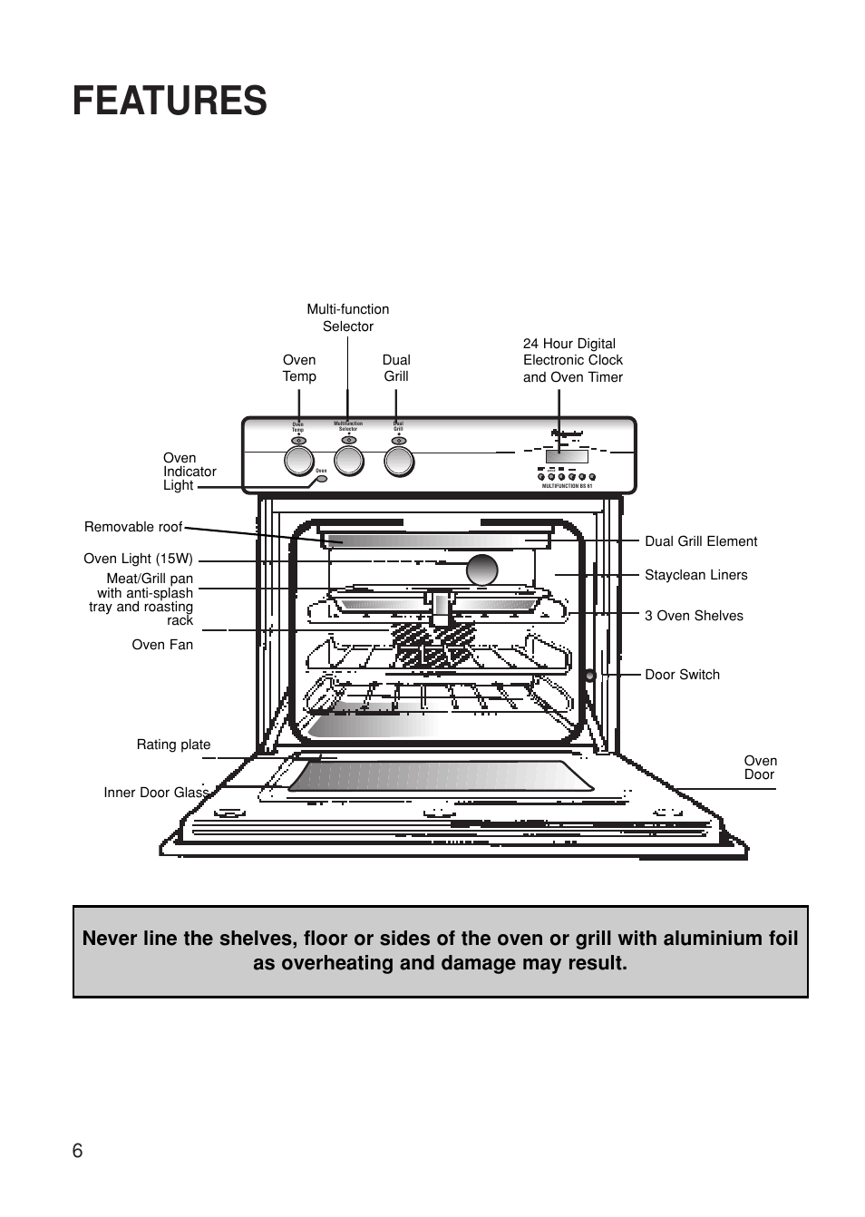 Features | Hotpoint BS61 MK2 User Manual | Page 6 / 40