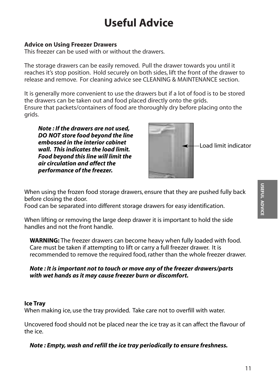 Useful advice | Hotpoint RZM30 User Manual | Page 11 / 20