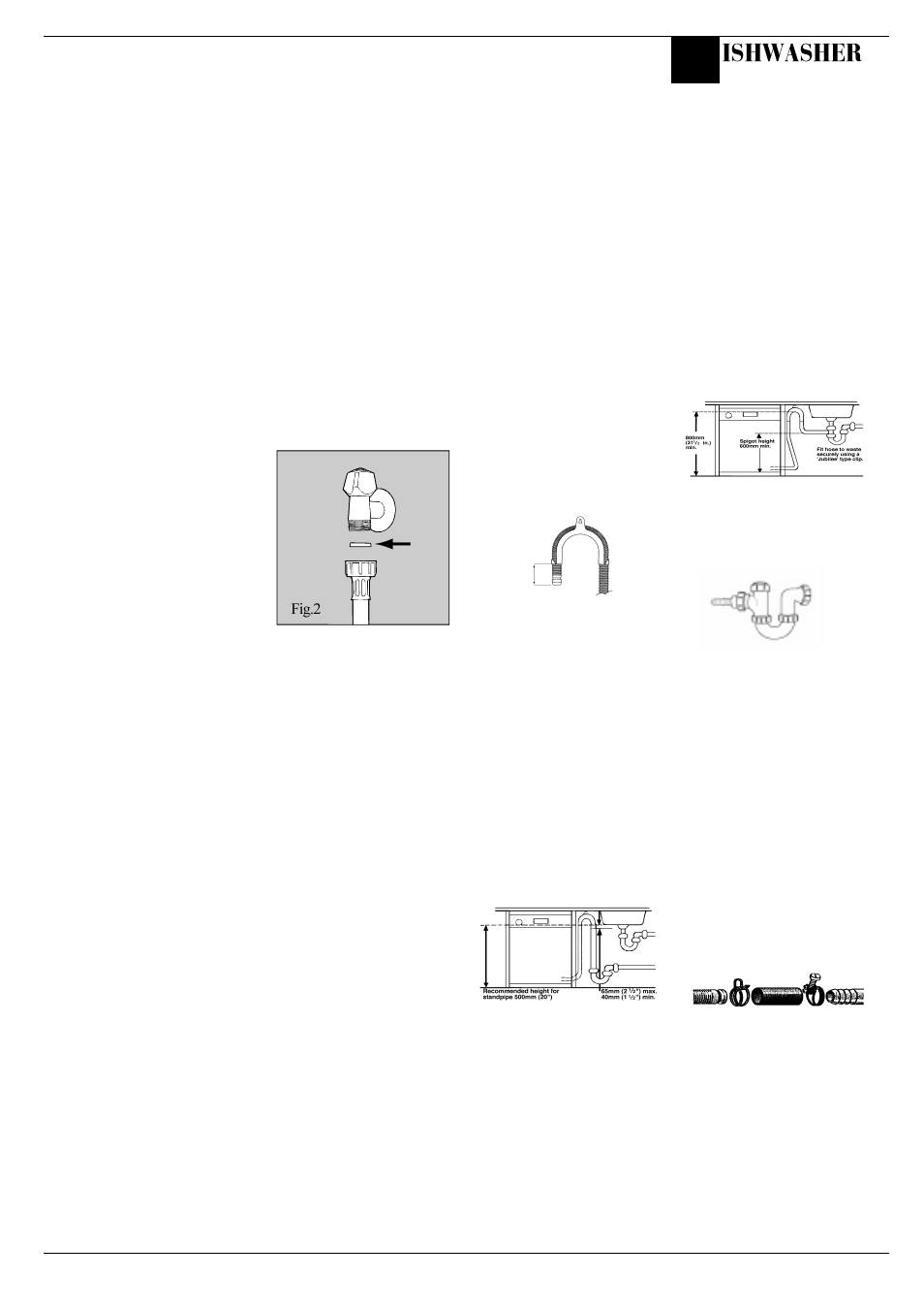 Installation, Ishwasher | Hotpoint BFI68 User Manual | Page 7 / 20