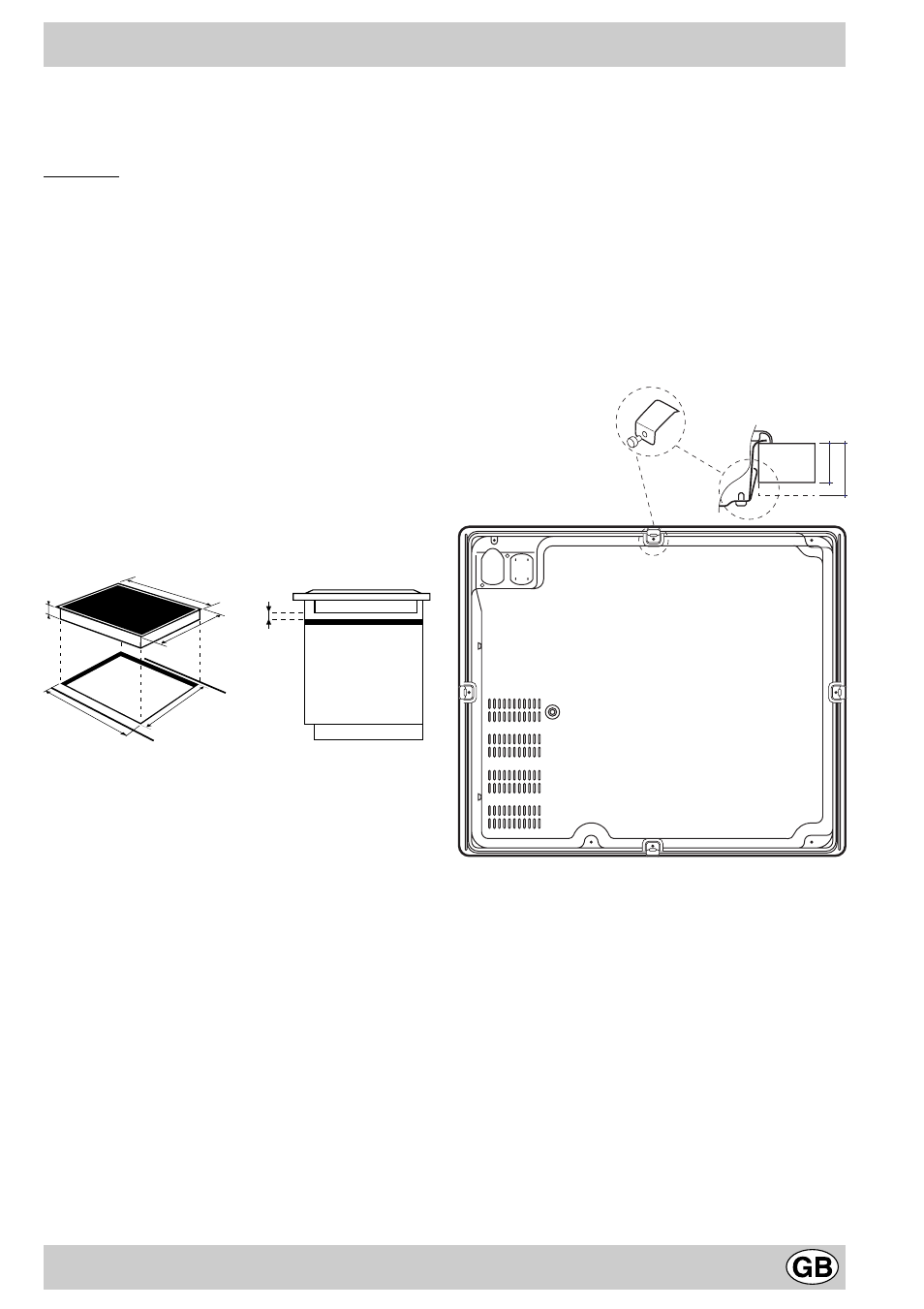 Installation and fastening, Rear spring assembly hob from below | Hotpoint E6011 User Manual | Page 5 / 12