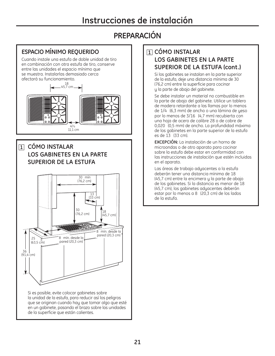 Instrucciones de instalación, Preparación, Espacio mínimo requerido | Hotpoint VBXR1060 User Manual | Page 61 / 80