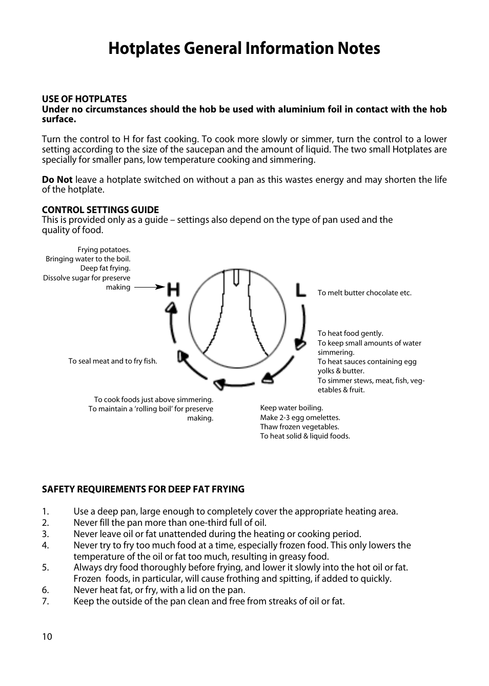 Hotpoint H250E User Manual | Page 10 / 32