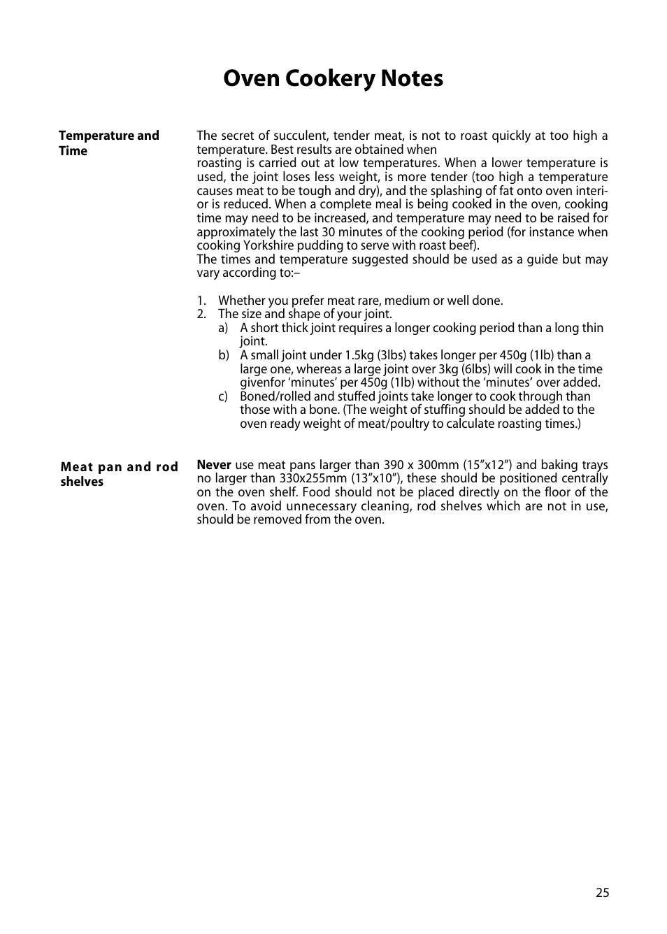 Hotpoint H250E User Manual | Page 25 / 32