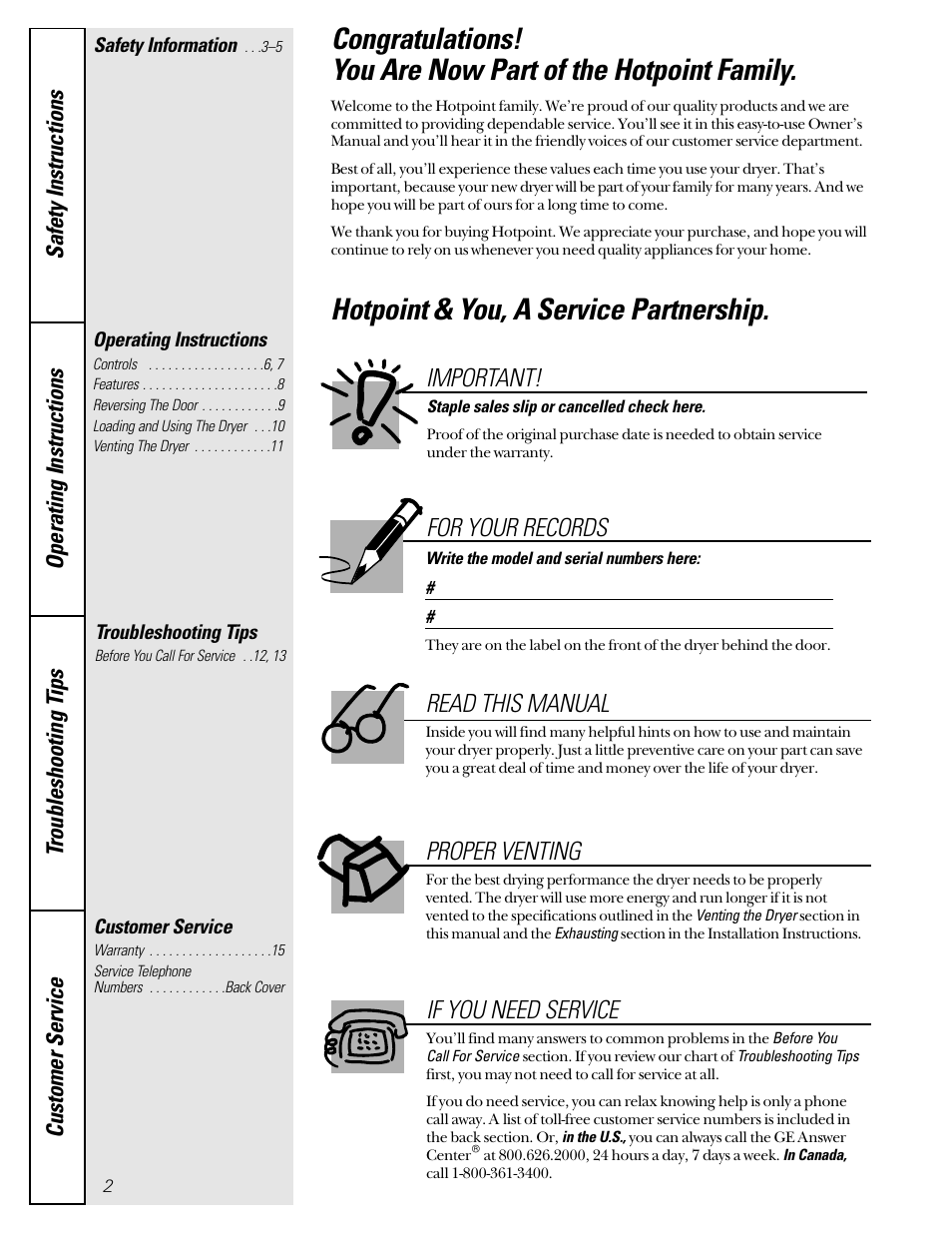 Hotpoint 453 User Manual | Page 2 / 16