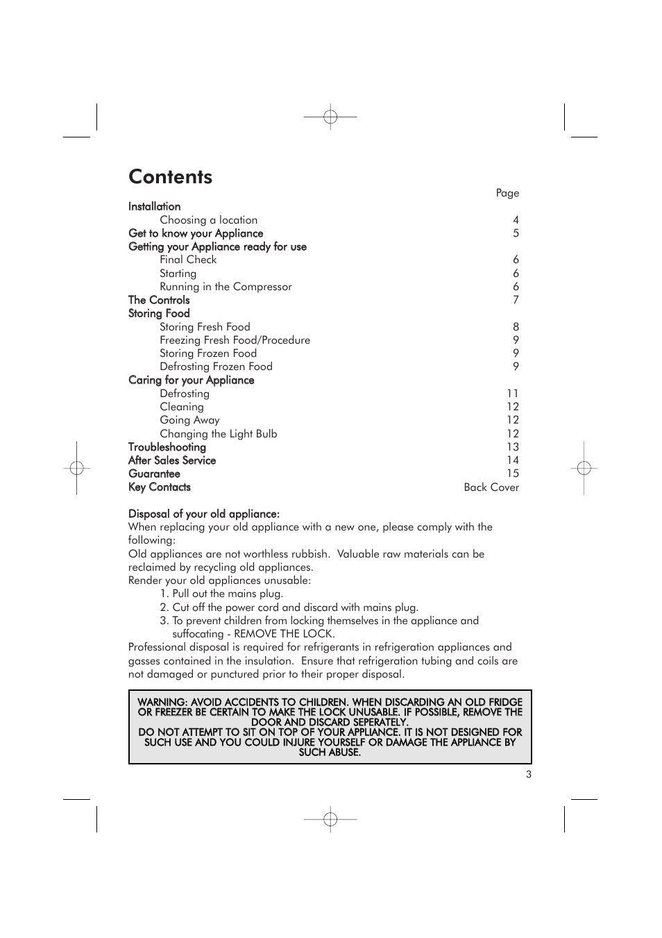 Hotpoint RFR50V User Manual | Page 3 / 16