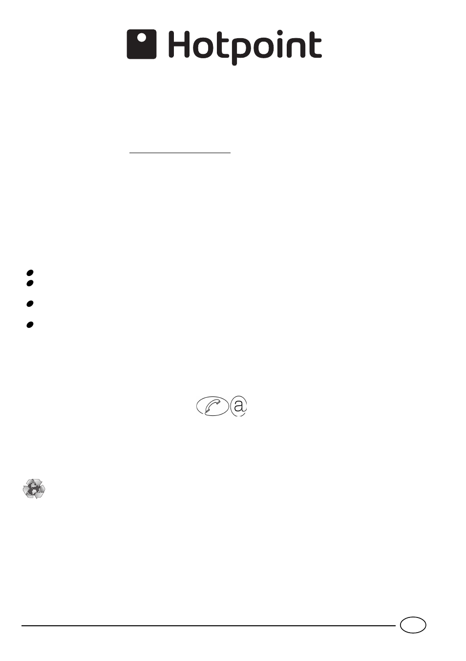 Guarantee, Recycling & disposal information | Hotpoint E7134 User Manual | Page 13 / 16