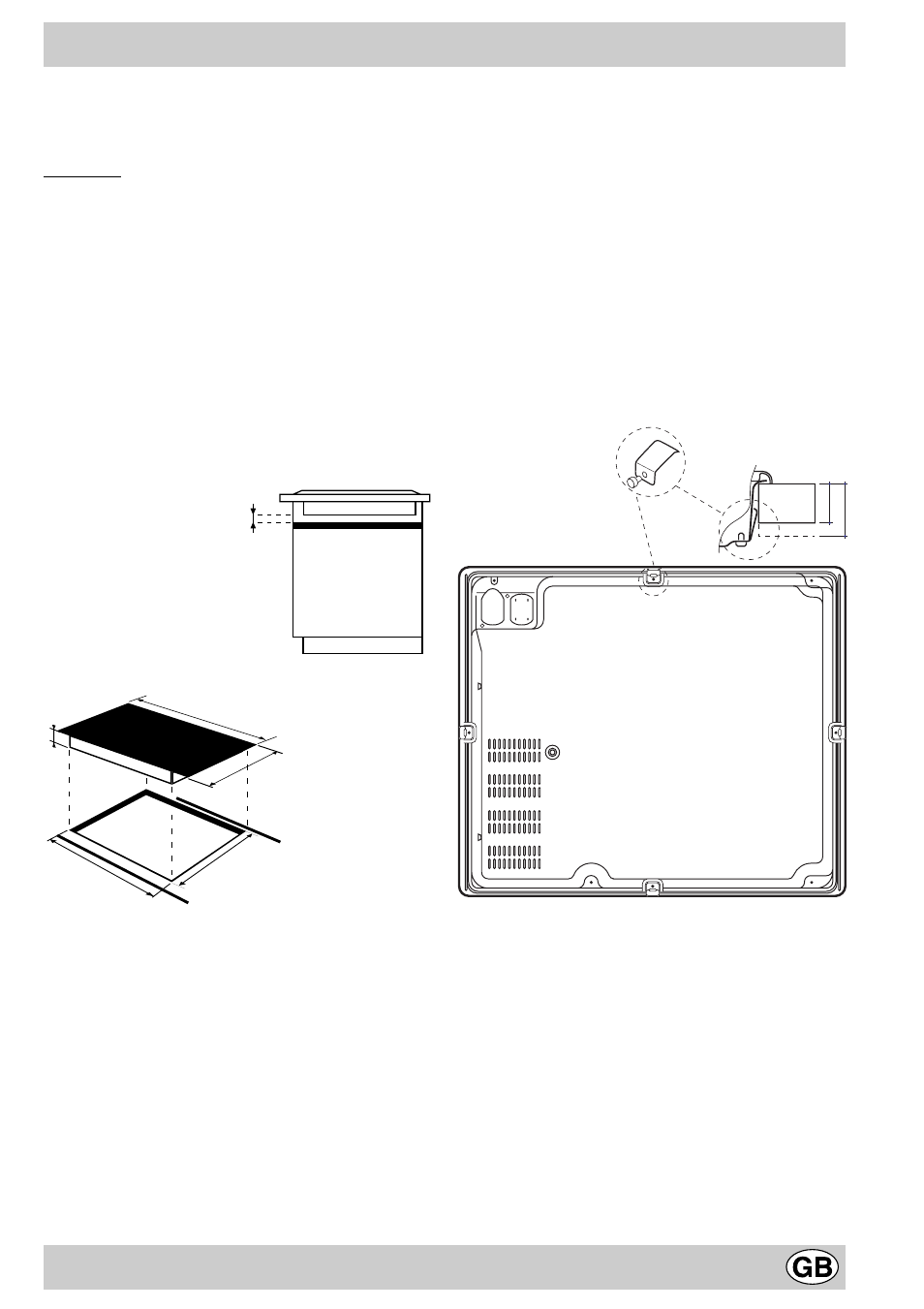 Installation and fastening, Rear spring assembly hob from below | Hotpoint E7134 User Manual | Page 5 / 16