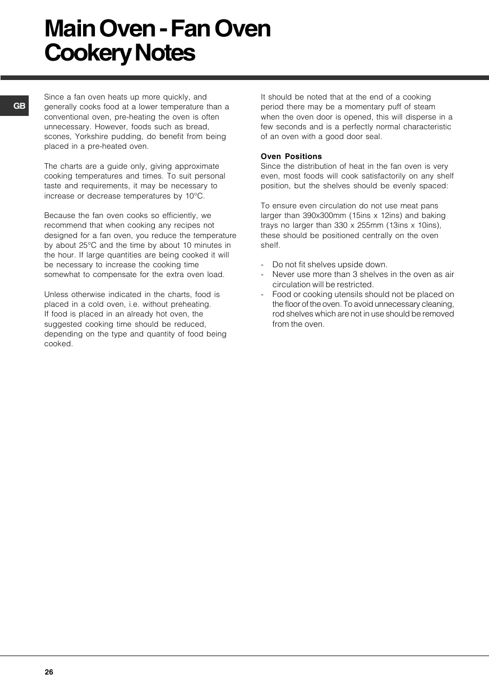 Hotpoint DE47X1 User Manual | Page 26 / 48